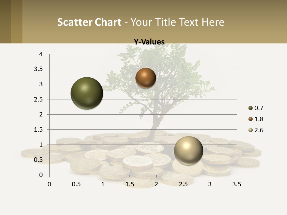 A Tree On Top Of A Pile Of Coins PowerPoint Template