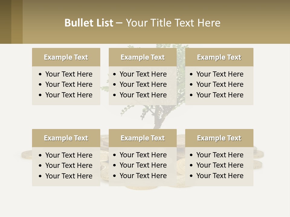 A Tree On Top Of A Pile Of Coins PowerPoint Template