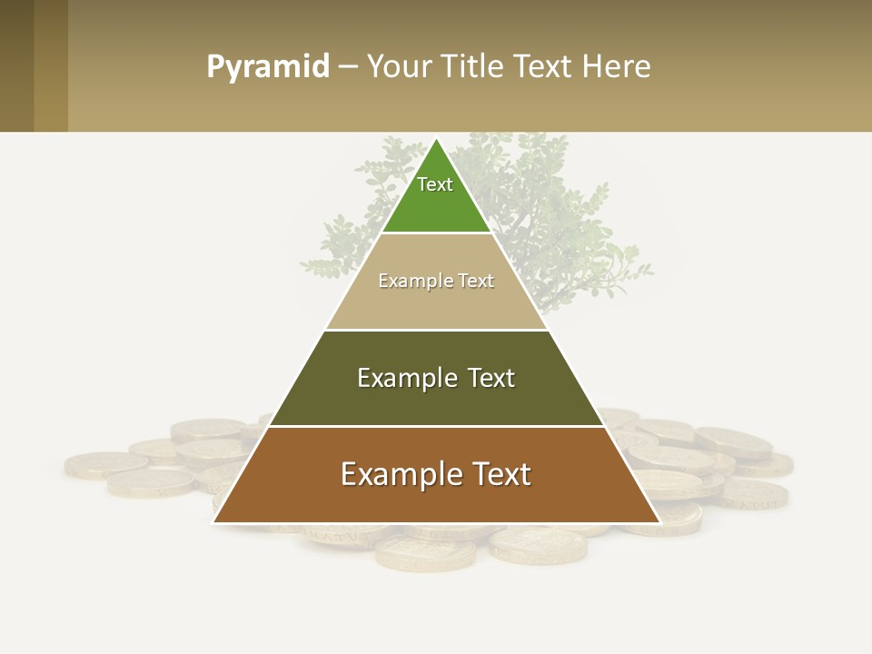 A Tree On Top Of A Pile Of Coins PowerPoint Template