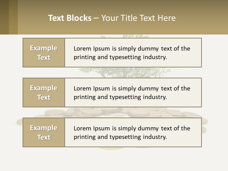 A Tree On Top Of A Pile Of Coins PowerPoint Template