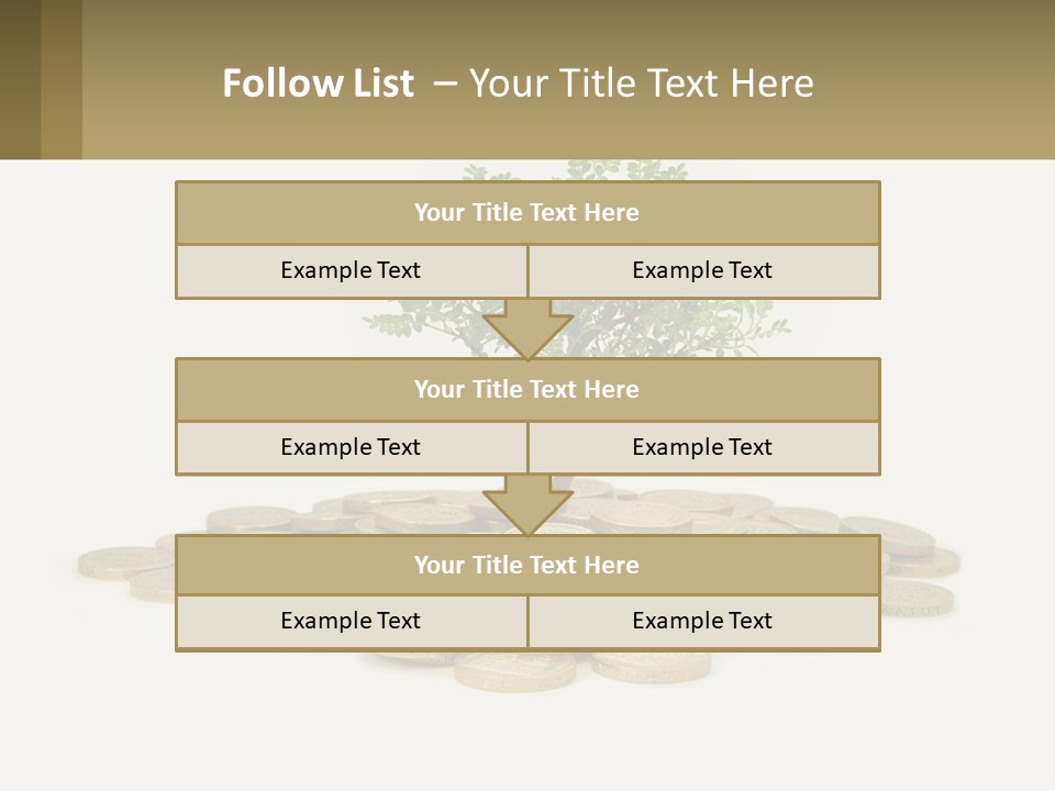 A Tree On Top Of A Pile Of Coins PowerPoint Template