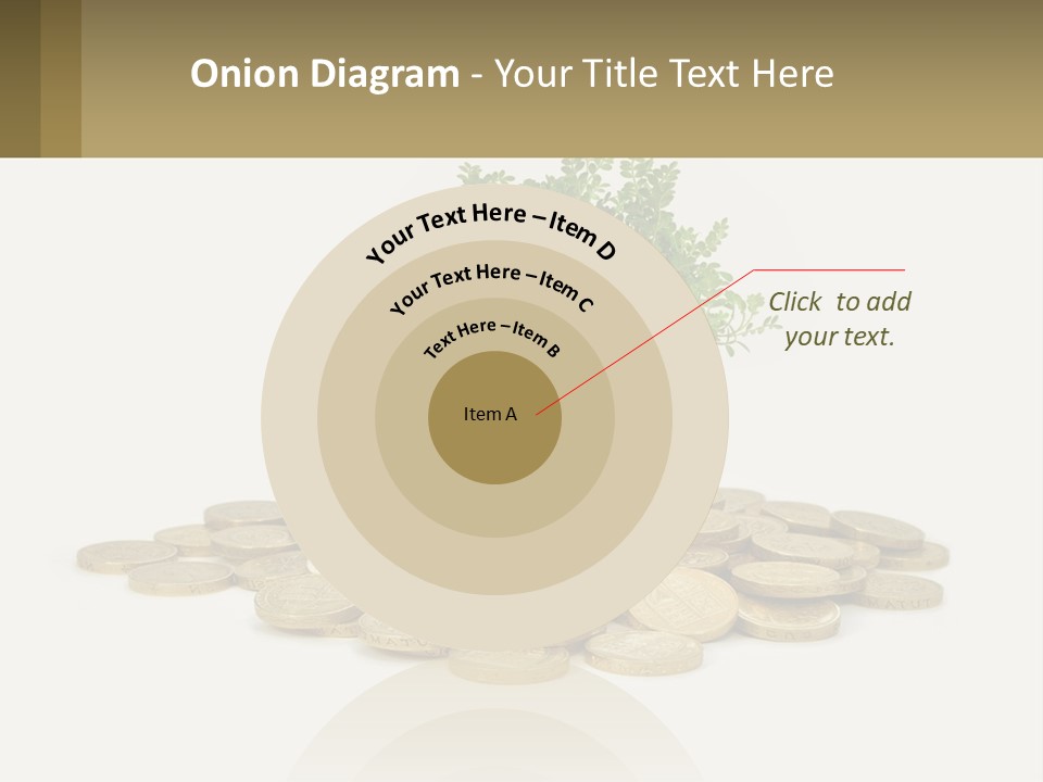 A Tree On Top Of A Pile Of Coins PowerPoint Template
