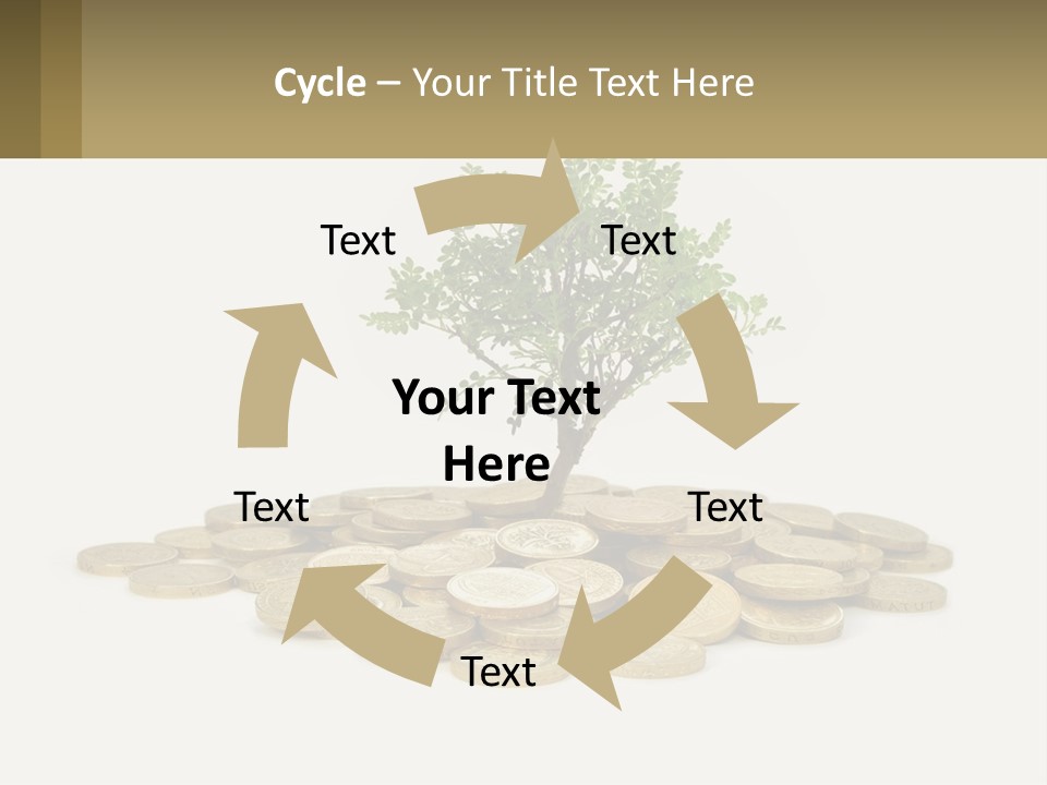 A Tree On Top Of A Pile Of Coins PowerPoint Template