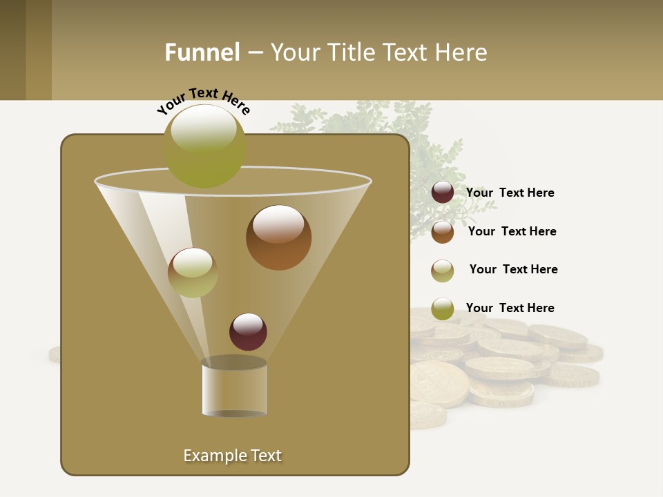 A Tree On Top Of A Pile Of Coins PowerPoint Template