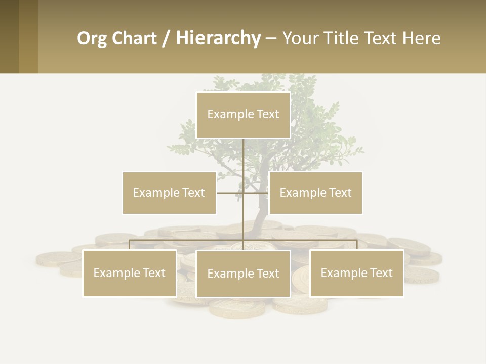 A Tree On Top Of A Pile Of Coins PowerPoint Template