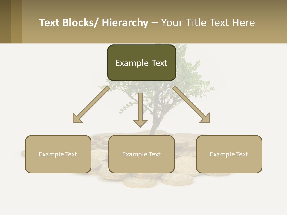 A Tree On Top Of A Pile Of Coins PowerPoint Template
