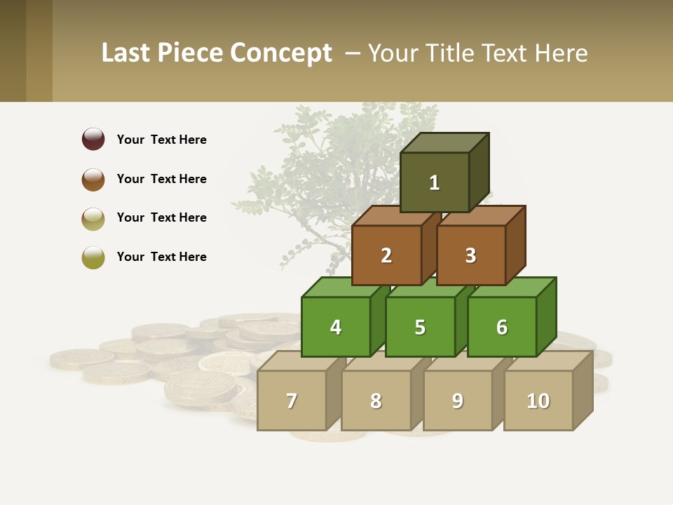 A Tree On Top Of A Pile Of Coins PowerPoint Template