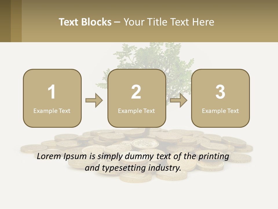 A Tree On Top Of A Pile Of Coins PowerPoint Template