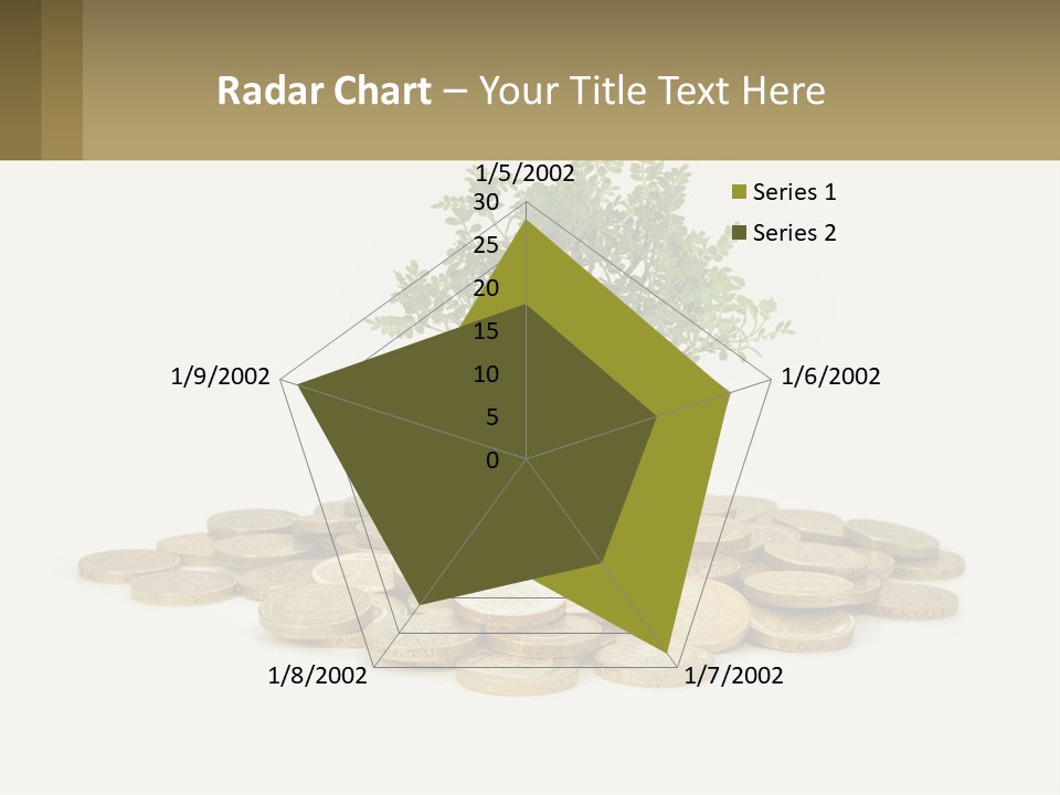 A Tree On Top Of A Pile Of Coins PowerPoint Template