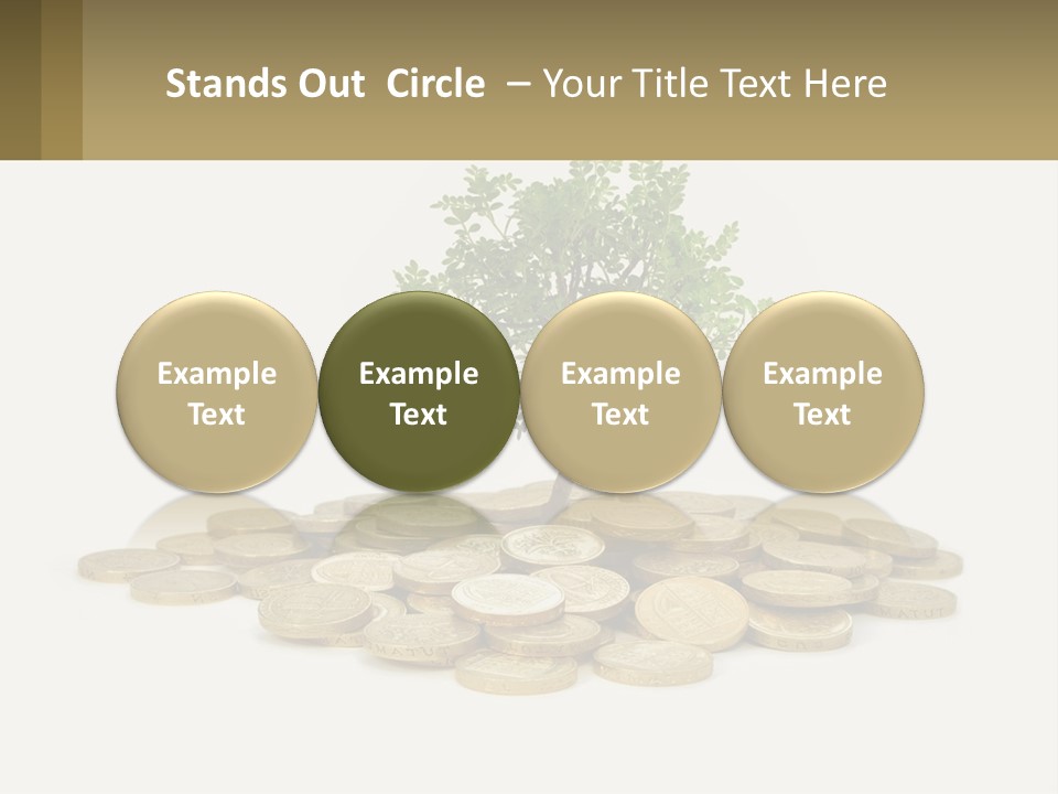 A Tree On Top Of A Pile Of Coins PowerPoint Template