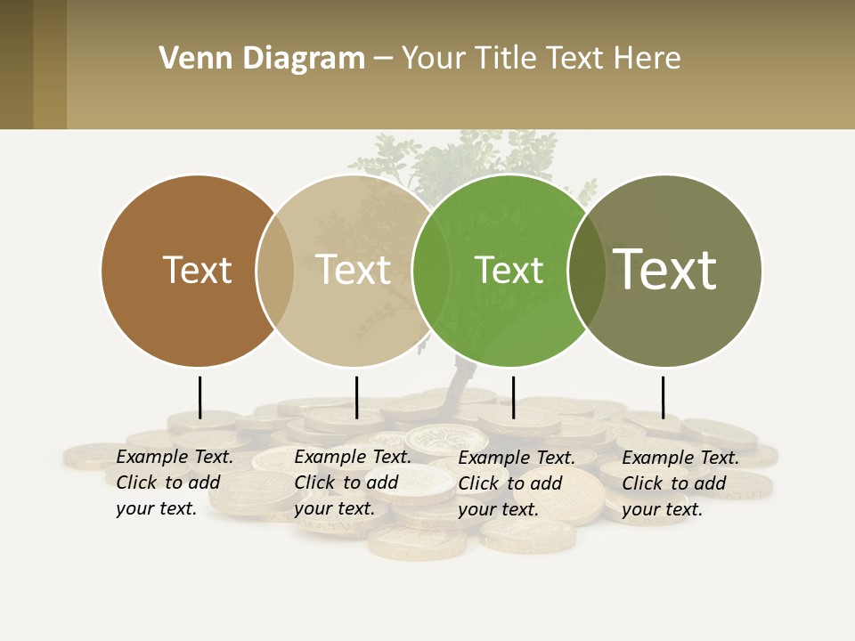 A Tree On Top Of A Pile Of Coins PowerPoint Template