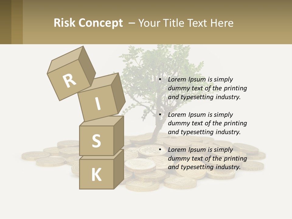 A Tree On Top Of A Pile Of Coins PowerPoint Template