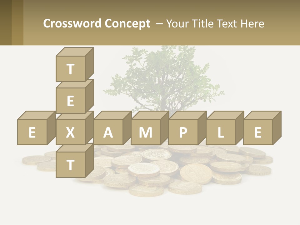 A Tree On Top Of A Pile Of Coins PowerPoint Template