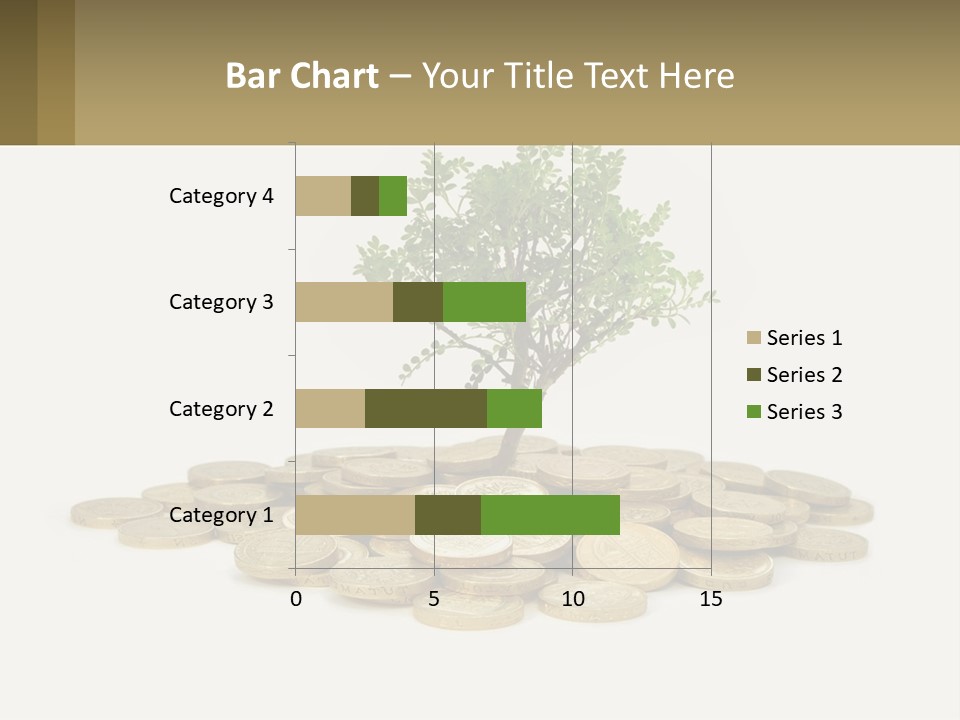 A Tree On Top Of A Pile Of Coins PowerPoint Template