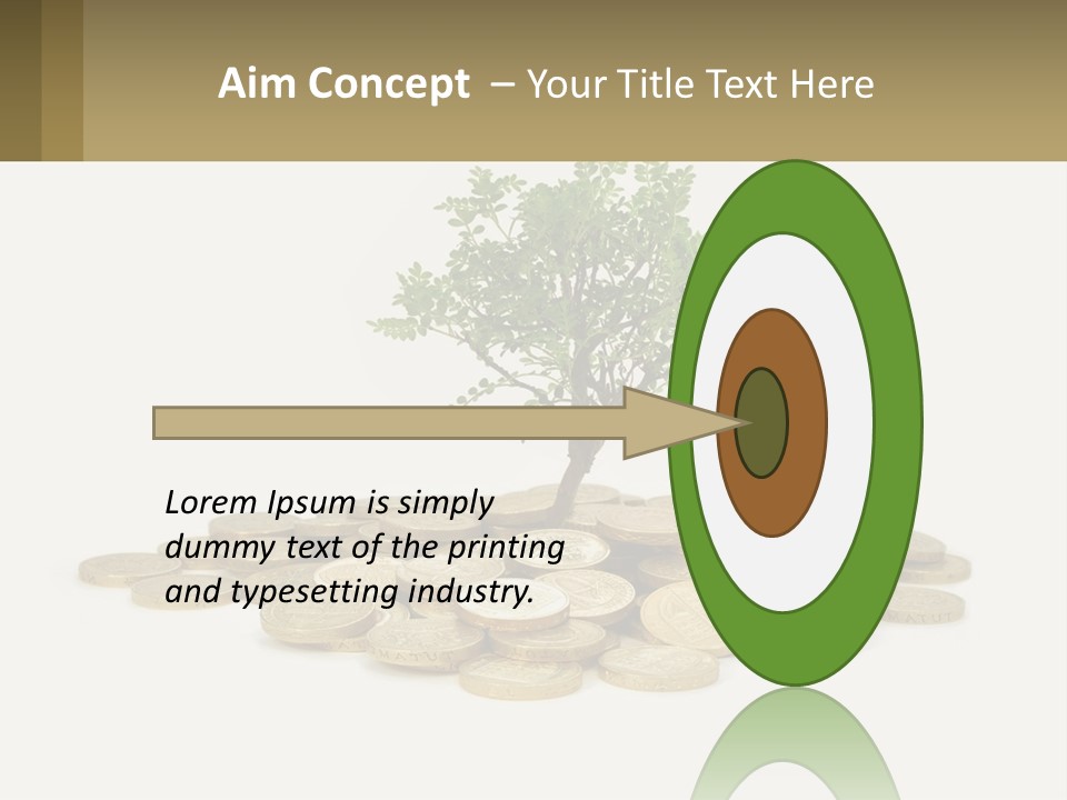 A Tree On Top Of A Pile Of Coins PowerPoint Template
