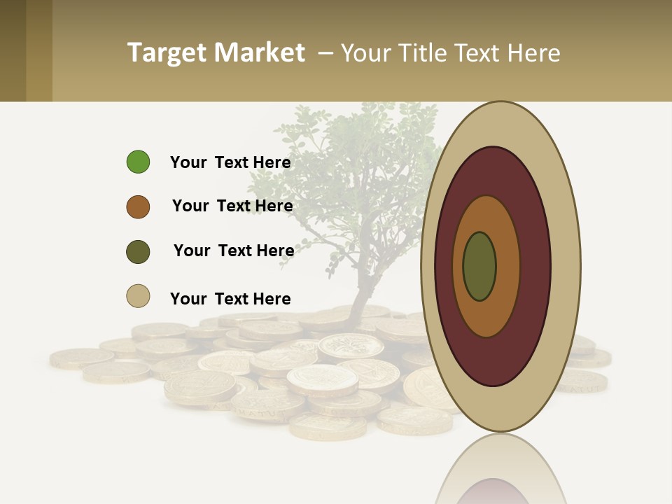 A Tree On Top Of A Pile Of Coins PowerPoint Template