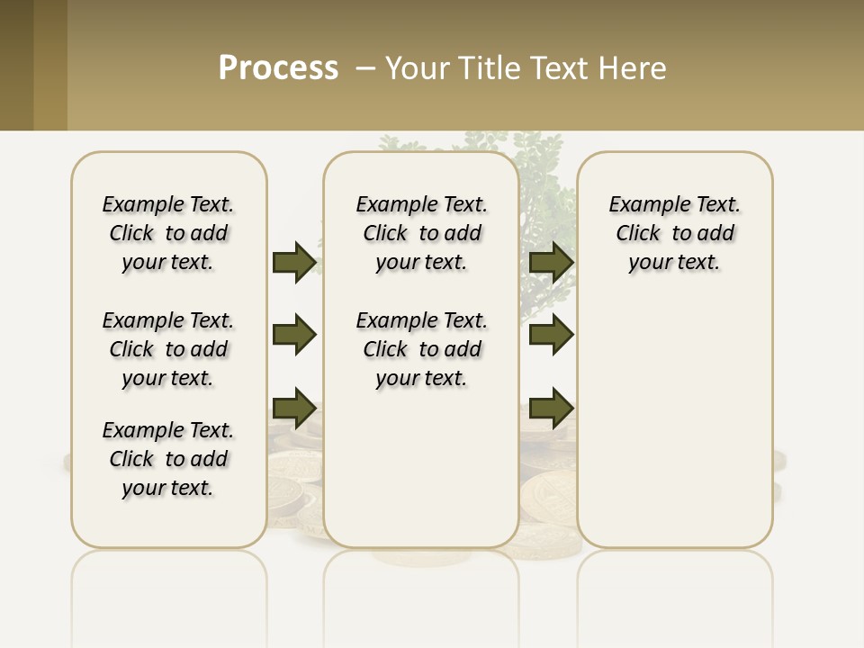 A Tree On Top Of A Pile Of Coins PowerPoint Template