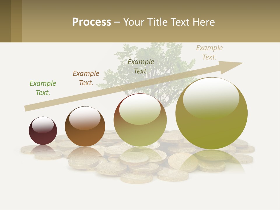 A Tree On Top Of A Pile Of Coins PowerPoint Template