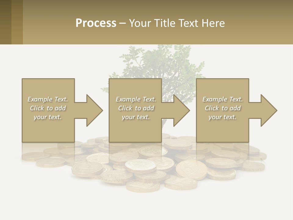A Tree On Top Of A Pile Of Coins PowerPoint Template