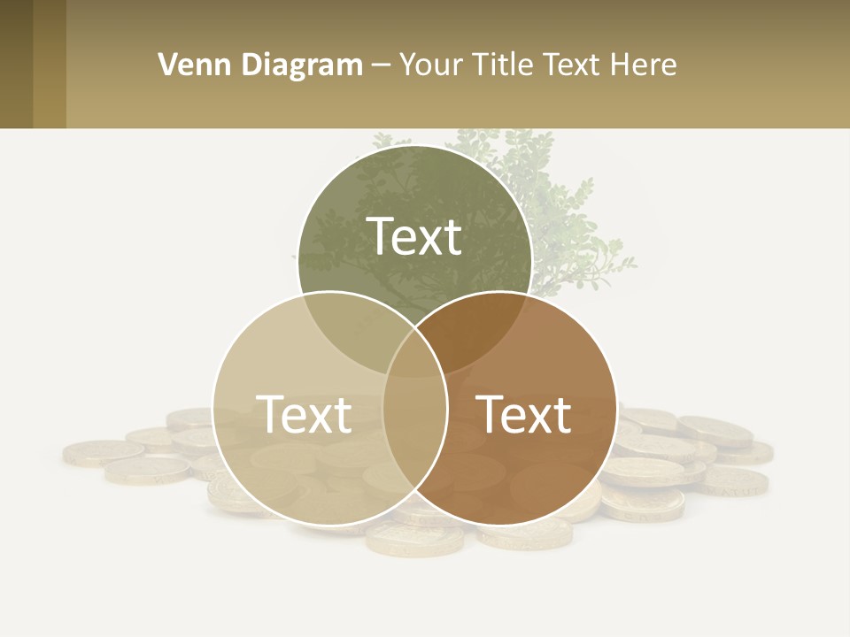 A Tree On Top Of A Pile Of Coins PowerPoint Template