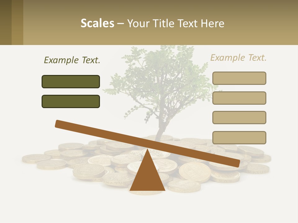 A Tree On Top Of A Pile Of Coins PowerPoint Template