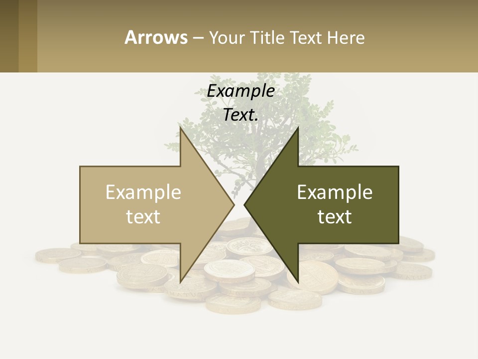 A Tree On Top Of A Pile Of Coins PowerPoint Template