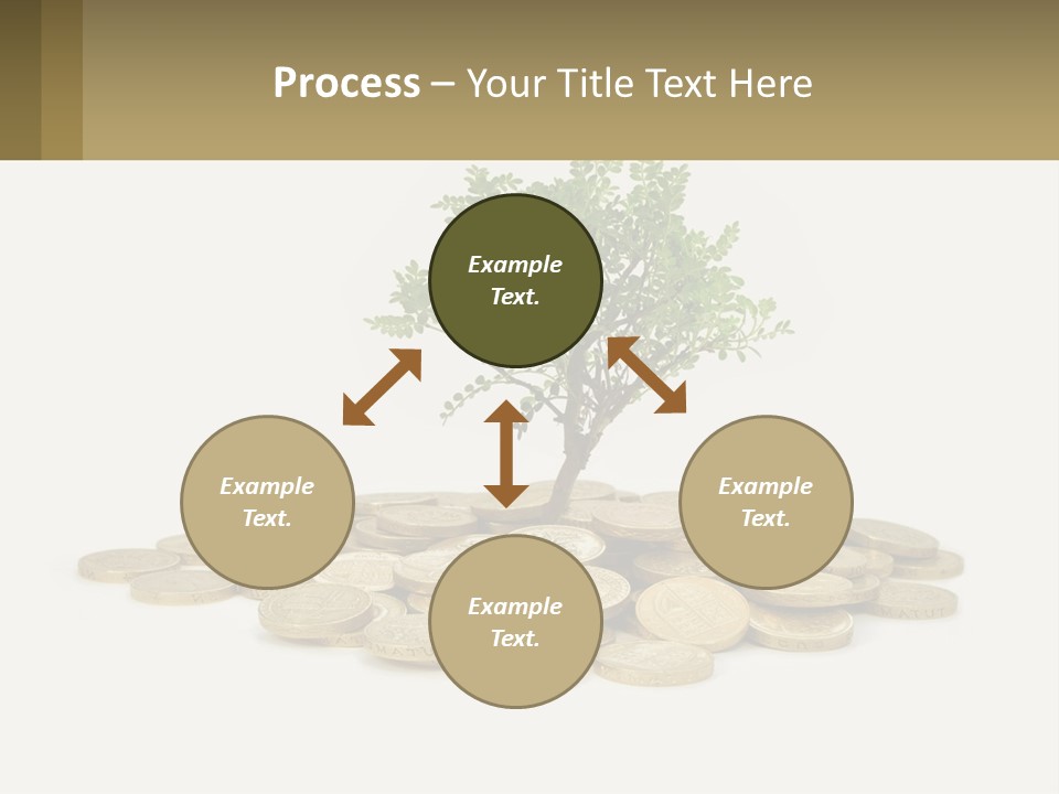 A Tree On Top Of A Pile Of Coins PowerPoint Template
