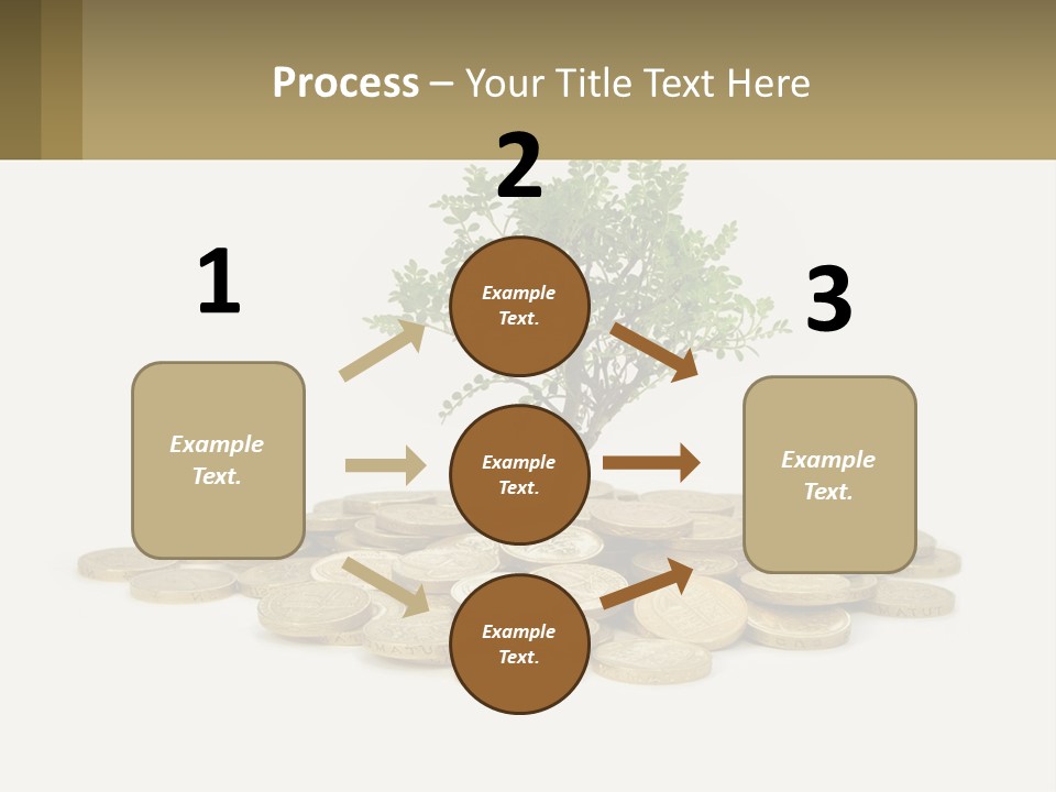 A Tree On Top Of A Pile Of Coins PowerPoint Template