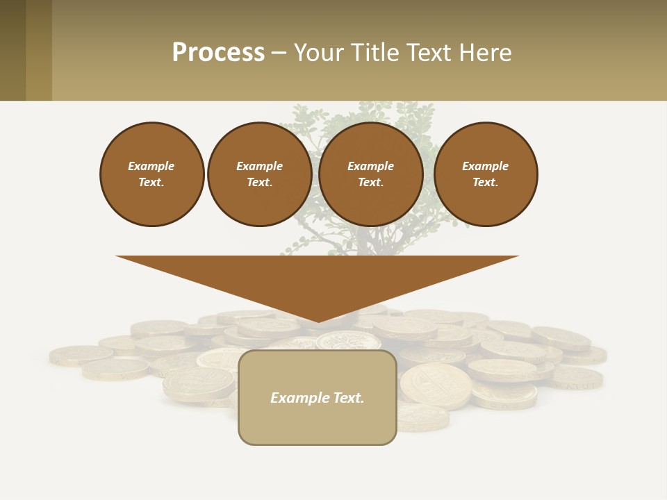 A Tree On Top Of A Pile Of Coins PowerPoint Template