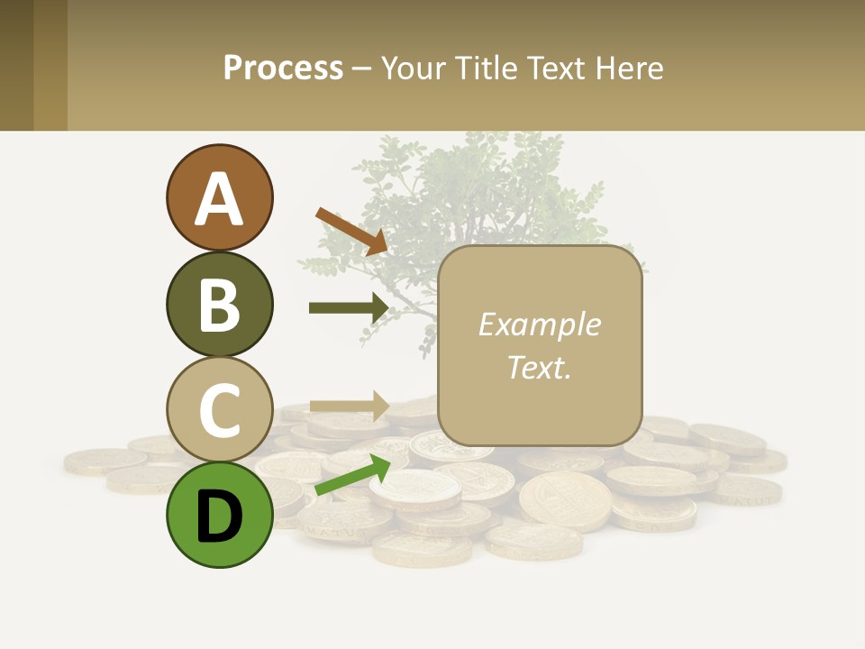 A Tree On Top Of A Pile Of Coins PowerPoint Template