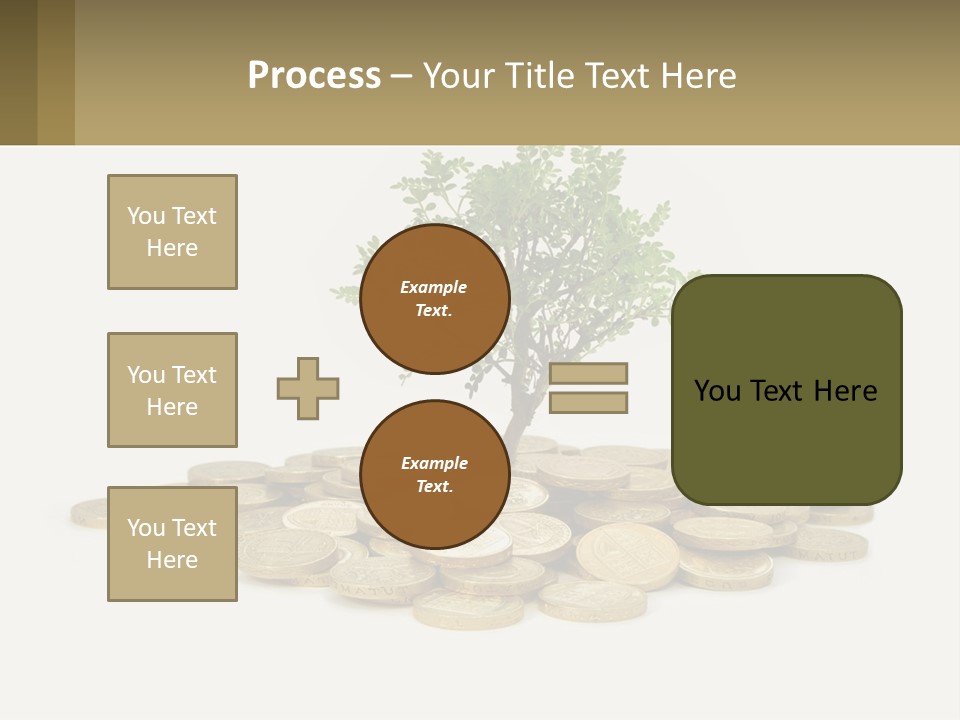 A Tree On Top Of A Pile Of Coins PowerPoint Template