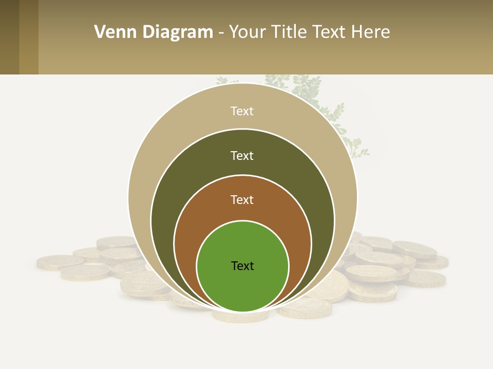 A Tree On Top Of A Pile Of Coins PowerPoint Template