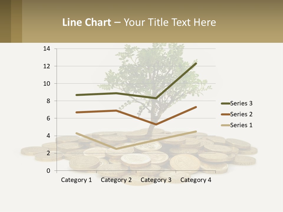 A Tree On Top Of A Pile Of Coins PowerPoint Template