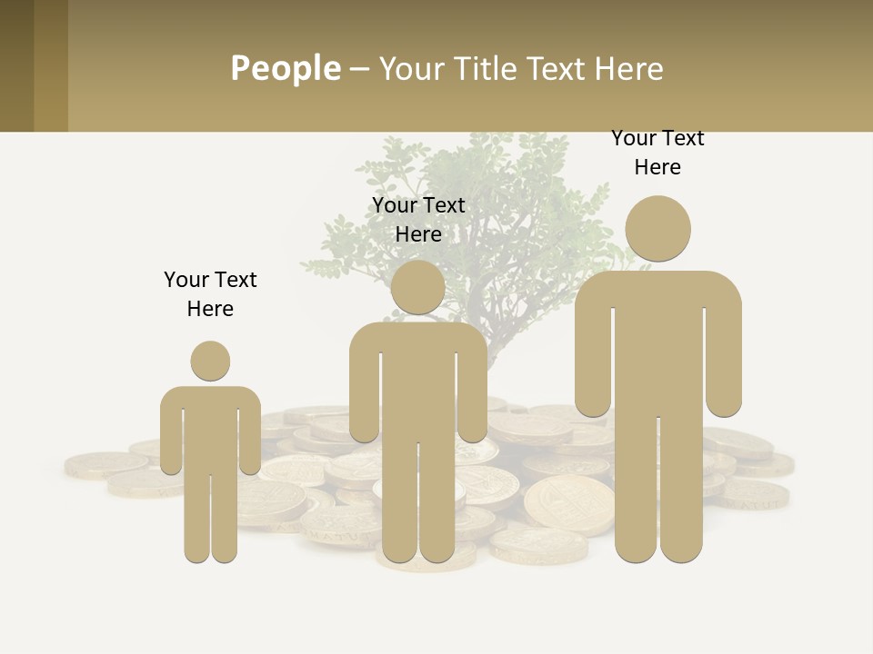 A Tree On Top Of A Pile Of Coins PowerPoint Template