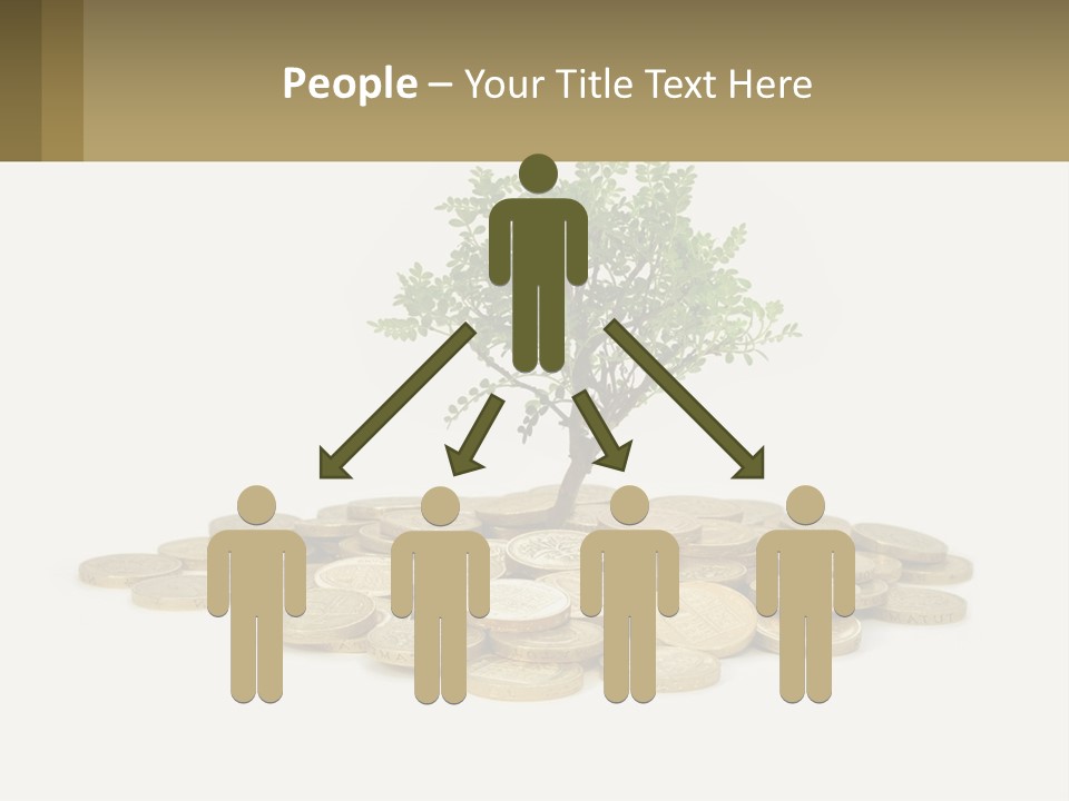 A Tree On Top Of A Pile Of Coins PowerPoint Template