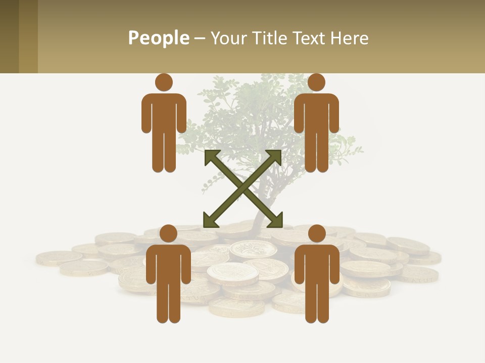 A Tree On Top Of A Pile Of Coins PowerPoint Template
