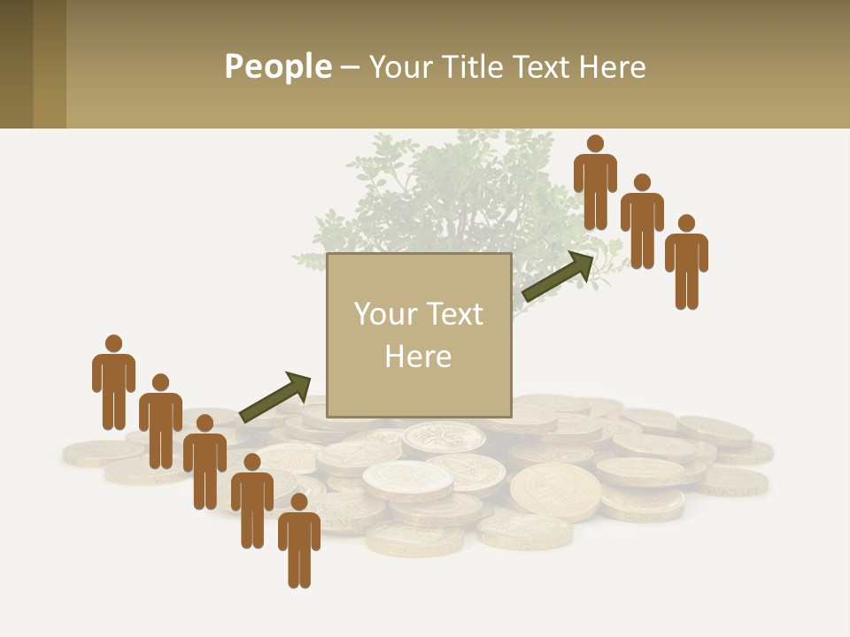 A Tree On Top Of A Pile Of Coins PowerPoint Template