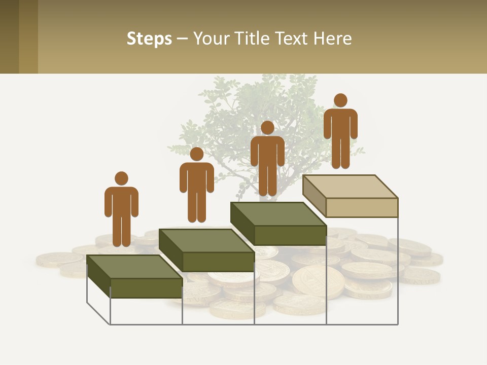 A Tree On Top Of A Pile Of Coins PowerPoint Template