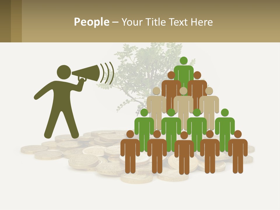 A Tree On Top Of A Pile Of Coins PowerPoint Template