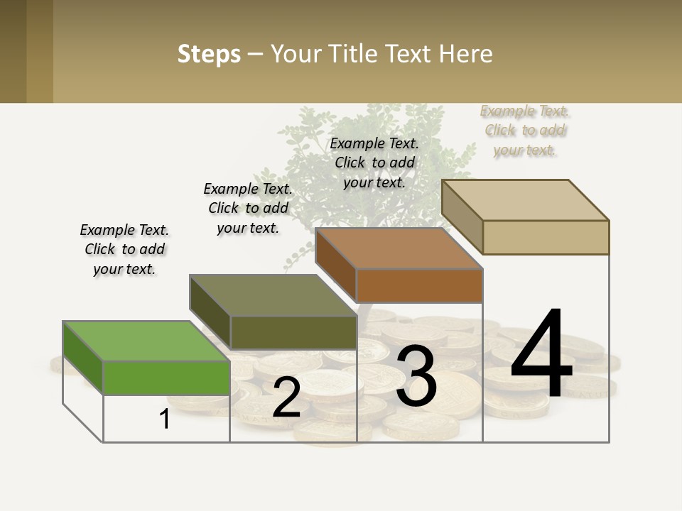 A Tree On Top Of A Pile Of Coins PowerPoint Template