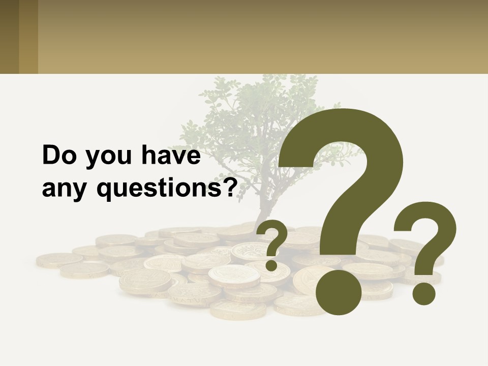 A Tree On Top Of A Pile Of Coins PowerPoint Template