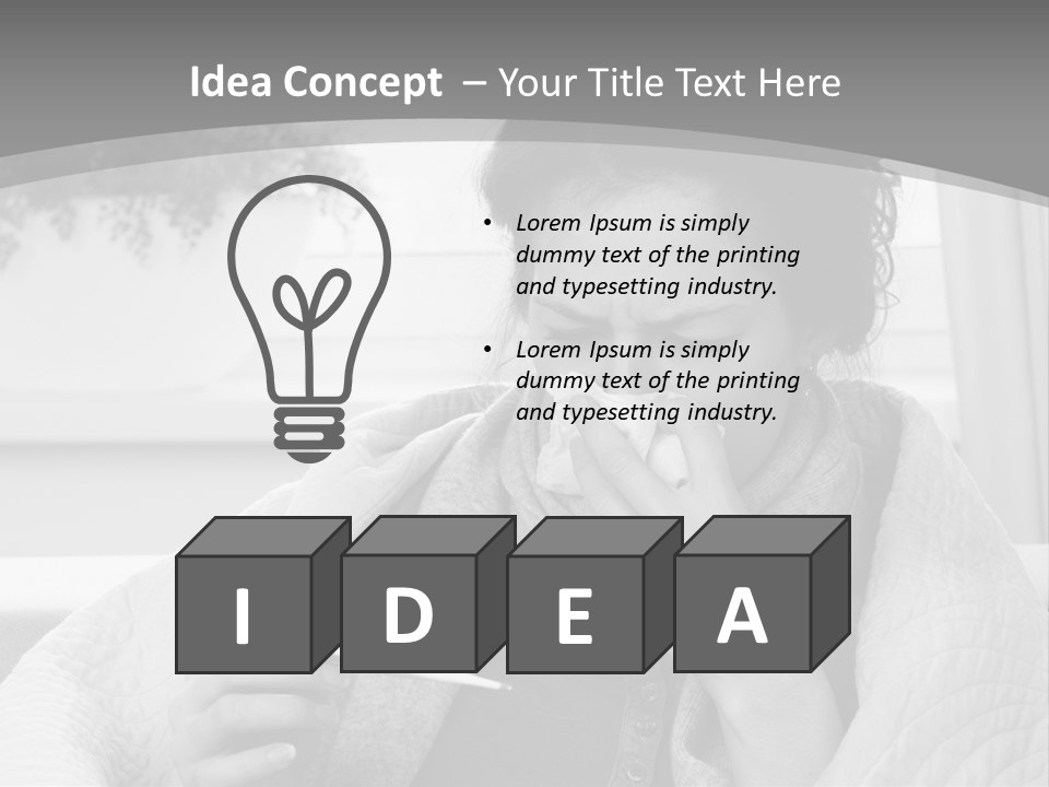 A Woman Sitting On A Couch With A Cigarette In Her Mouth PowerPoint Template