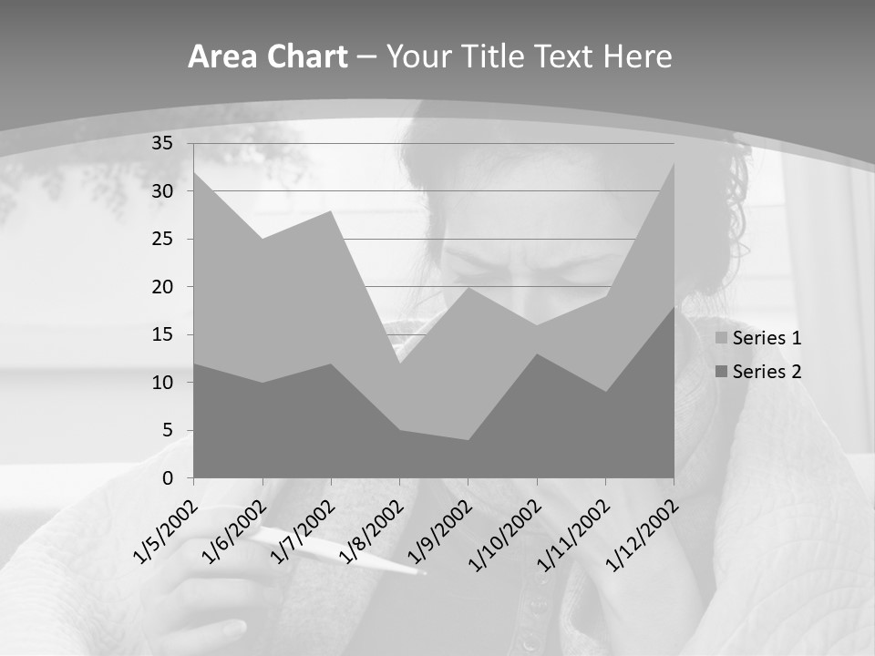 A Woman Sitting On A Couch With A Cigarette In Her Mouth PowerPoint Template