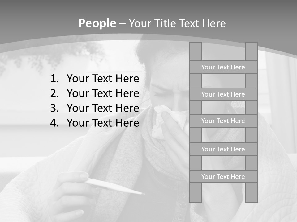 A Woman Sitting On A Couch With A Cigarette In Her Mouth PowerPoint Template