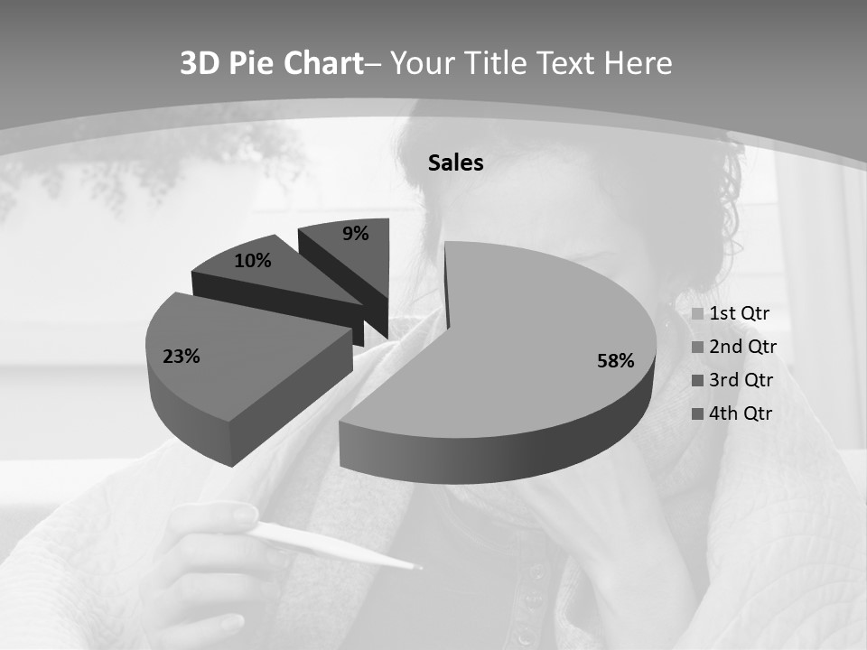 A Woman Sitting On A Couch With A Cigarette In Her Mouth PowerPoint Template