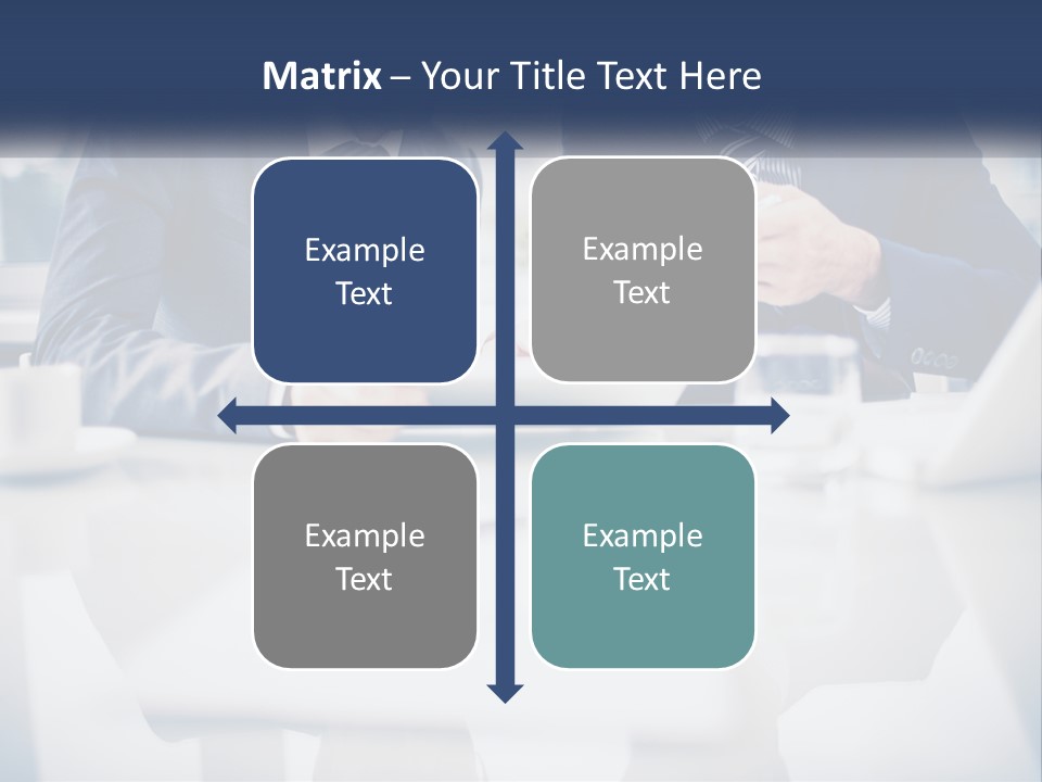 Two Men Sitting At A Table Looking At A Tablet PowerPoint Template