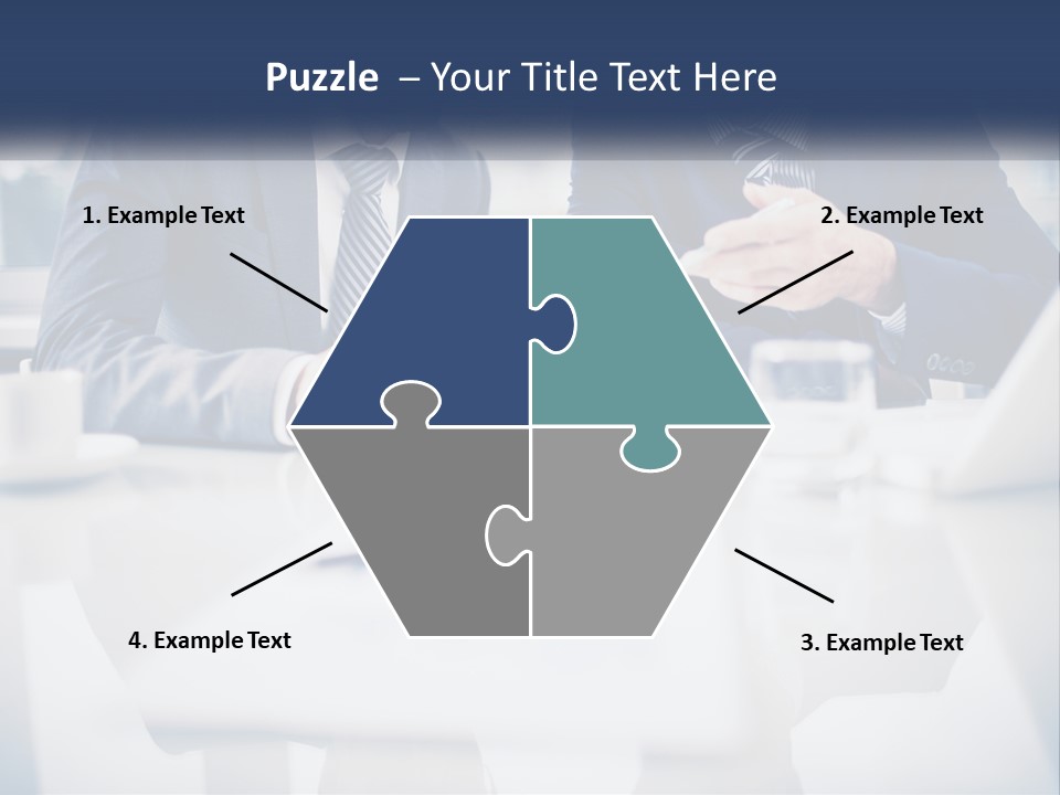 Two Men Sitting At A Table Looking At A Tablet PowerPoint Template
