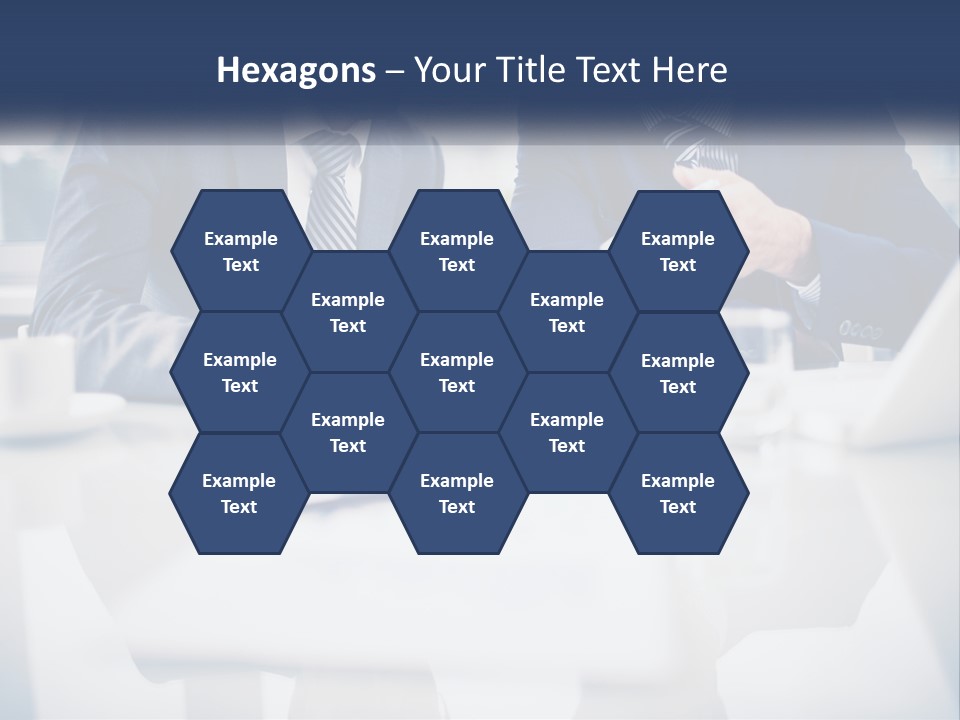 Two Men Sitting At A Table Looking At A Tablet PowerPoint Template