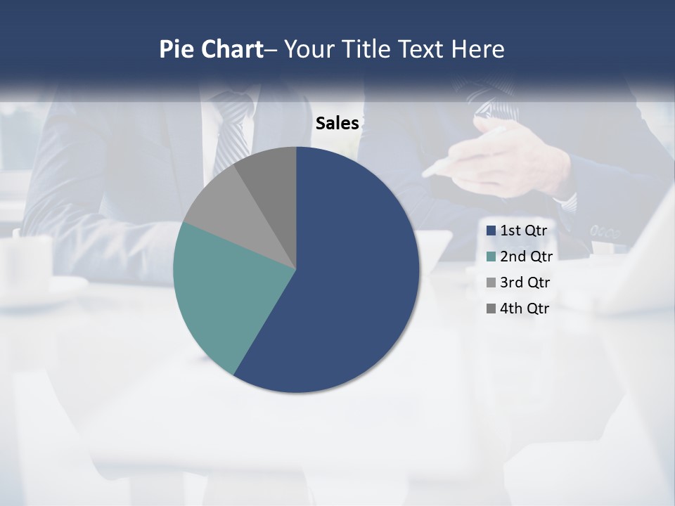 Two Men Sitting At A Table Looking At A Tablet PowerPoint Template