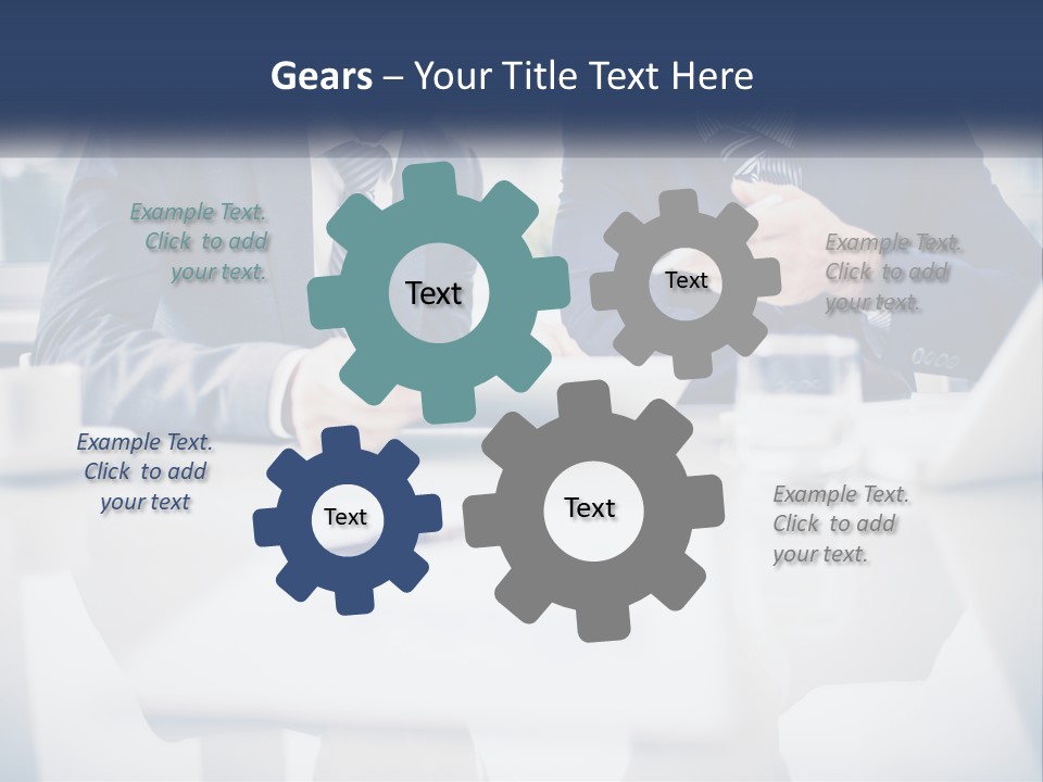 Two Men Sitting At A Table Looking At A Tablet PowerPoint Template